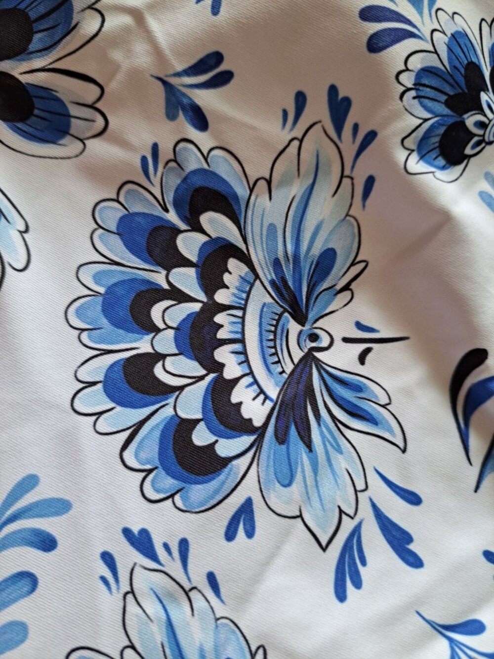 New Flaxmaker Floral Blue & White One-Piece Swimsuit Tie Straps Size Small - Picture 3 of 7